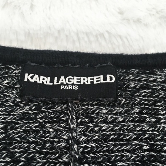 Karl Lagerfeld Black and White Marled Sweater, size Large - Picture 4 of 5